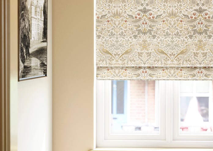 William Morris At Home Strawberry Thief, Ochre - Twist&Fit Roman Blind - Image 5